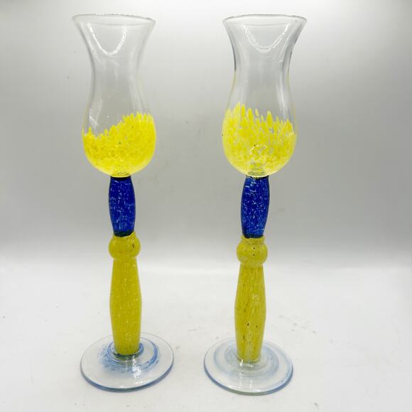 Jiri Vosmik for Glass Atelier Morava 8 Hand Crafted Art Colored Glass Cordials - Picture 6 of 12